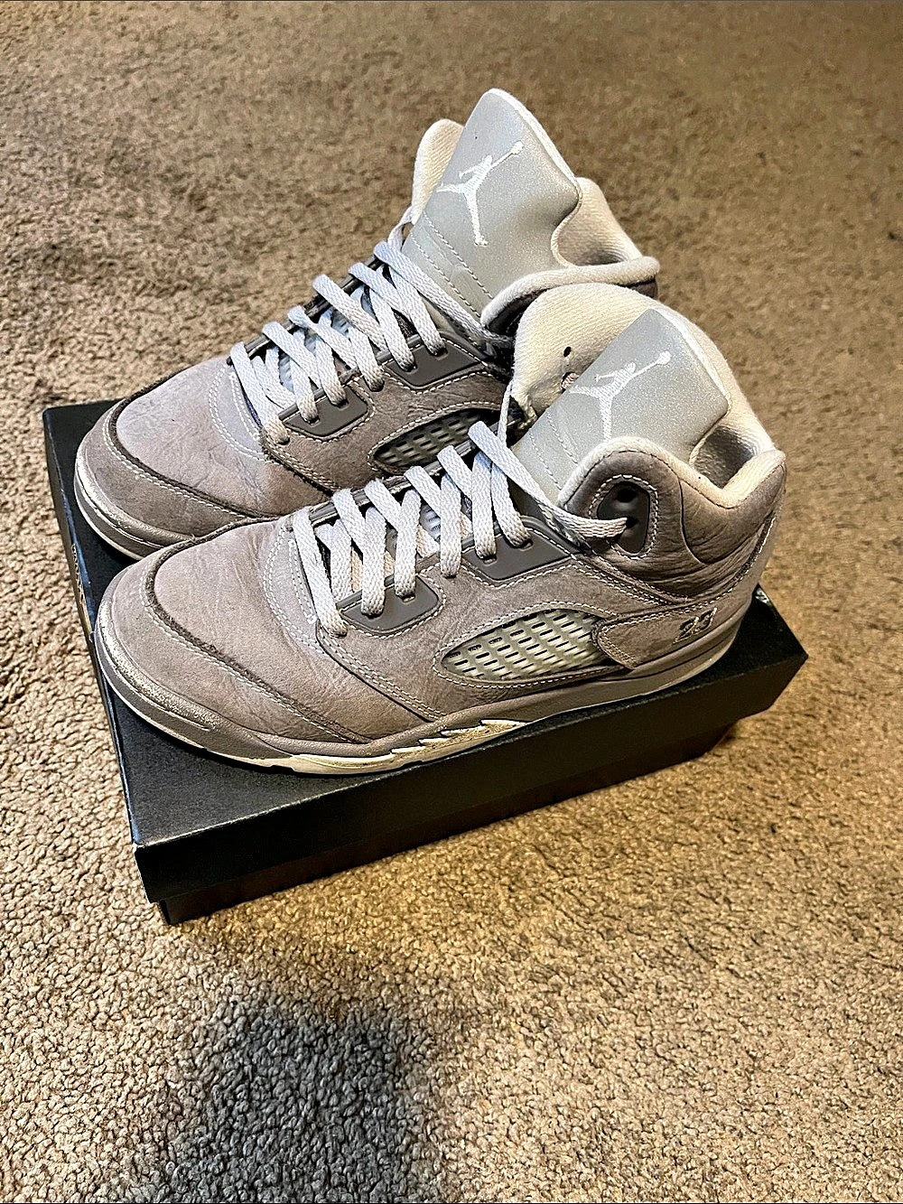 Jordan 5 Retro (PS) ) Gray & White unisex US 3Y